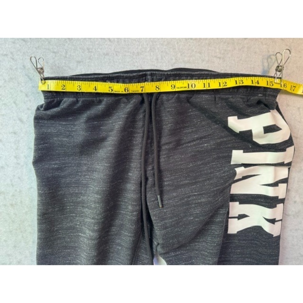 Victorias Secret Pink LOUNGE Campus Skinny Jogger Sweat Pants LRG Grey Striped - Picture 7 of 8